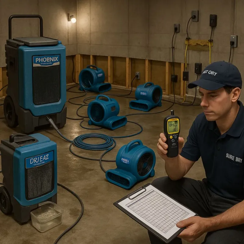Structural Drying and Dehumidification process in Deer Park, NY